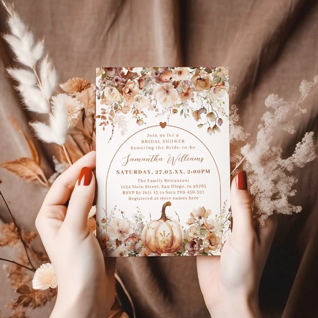 Boho Fall Rustic Wildflower Bridal Shower Invitation (Creator Uploaded)