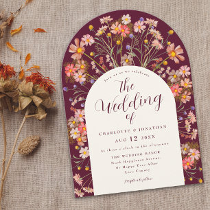 Boho Fall Rustic Wildflower Floral Arch Invitation