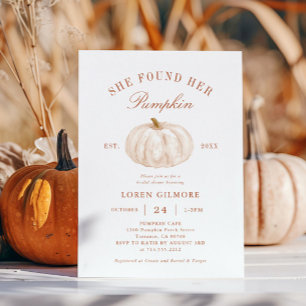 Boho Fall She Found Her Pumpkin Bridal Shower Invitation