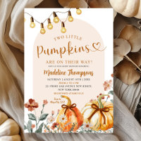 Boho Fall Two Little Pumpkins Joint Baby Shower