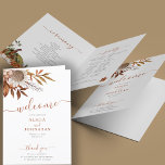 Boho fall watercolor floral terracotta wedding programme<br><div class="desc">Modern rustic watercolor botanical flowers,  pumpkins,  foliage,  and dried leaves making a chic autumn fall elegant custom wedding program template with a trendy handwriting calligraphy script and earthy terracotta beige colour palette.                  Easy to personalise it with your details on the front and inside!</div>
