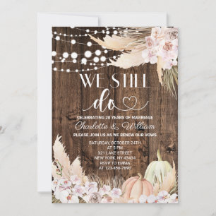 Boho Fall We Still Do Vow Renewal Invitation