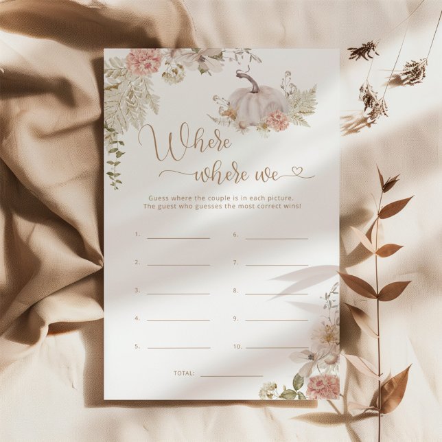 Boho fall Where were we bridal shower game (Creator Uploaded)