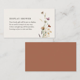 Boho Fall Wildflower Baby Shower Display Shower Enclosure Card