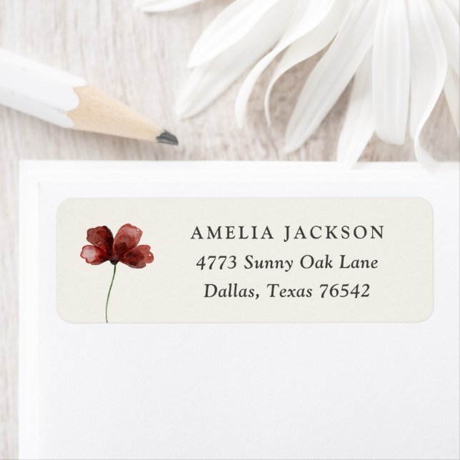 Boho Fall Wildflower Baby Shower Return Address (Insitu)