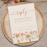Boho Fall Wildflower Beige Terracotta Rust Wedding