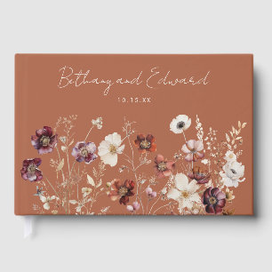 Boho Fall Wildflower Wedding Guest Book