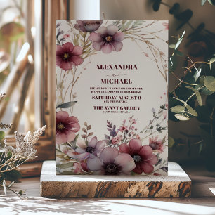 Boho Fall Wildflower Wedding Invitation