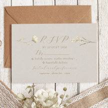 Boho Fall Wildflower Wedding RSVP Card