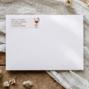 Boho Fall Wildflowers Wedding Return Address