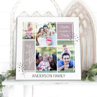 Boho FAMILY Photo Collage Script Modern Quote