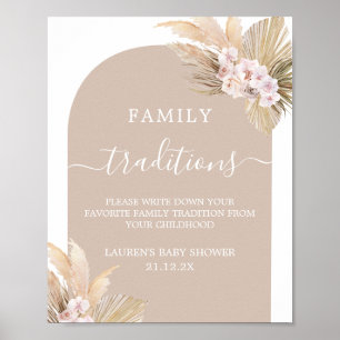 Boho Family Traditions Baby Shower Sign