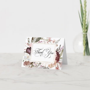 Boho Fantasy Watercolor Floral Thank You Card