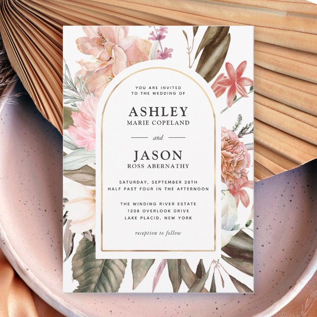 Boho Fantasy Watercolor Floral Wedding Invitation (Creator Uploaded)