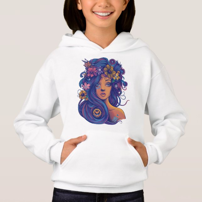 Boho Fantasy Woman with Floral Hair (Front)