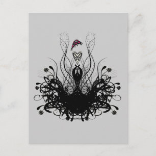 Boho Fashion Diva any custom colour Background Postcard