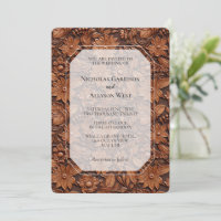 Boho Faux Brown Leather Floral Wedding