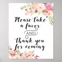 Boho Favors please take one Sign