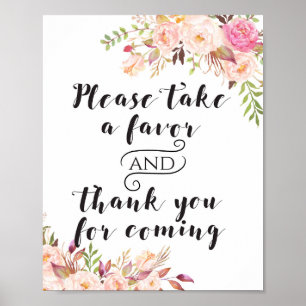 Boho Favors please take one Sign