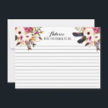 Boho Feather  Beautiful Floral Advice Cards<br><div class="desc">Boho Feather  Beautiful Floral Advice Cards</div>