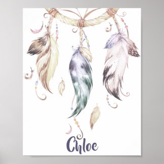 Boho Feather Dream Catcher Wall Art