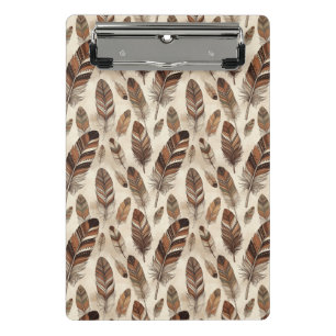 Boho Feather Pattern Mini Clipboard