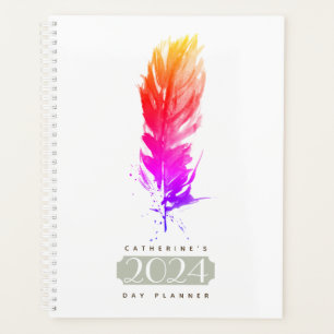 Boho Feather Personalised Day Planner Agenda