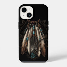 Boho Feather Turquoise Beads and Tribal Mandala Ar