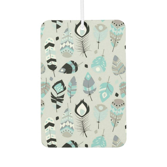 Boho Feathers Car Air Freshener (Front)