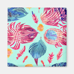 Boho Feathers Pattern Magnet