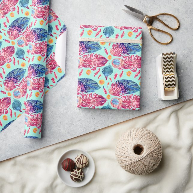 Boho Feathers Pattern Wrapping Paper (Crafts)