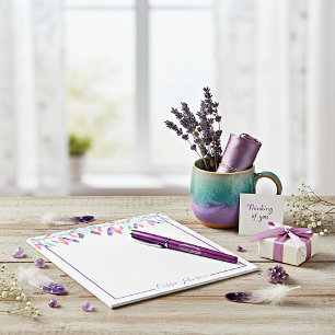 Boho feathers personalized notepad