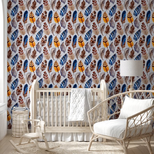 Boho Feathers Wallpaper (Kids)