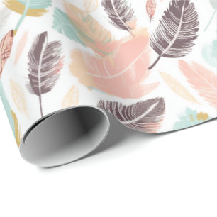 Boho Feathers Wrapping Paper