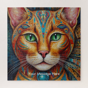 Boho Feline Mandala Jigsaw Puzzle