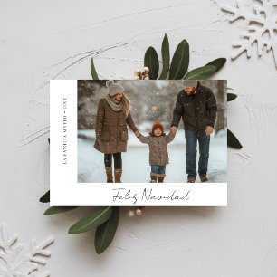 Boho Feliz Navidad Christmas Modern Family Photo Holiday Card