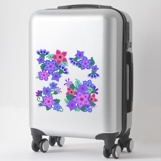 Boho Felt Flowers | Purple and Pink Faux Felt (Suitcase)