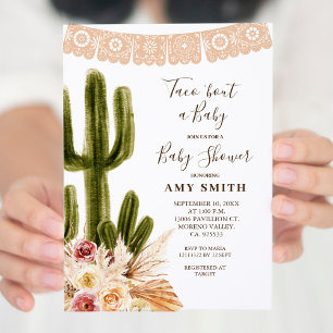 Boho Fiesta Taco 'Bout A Baby Invitation 
