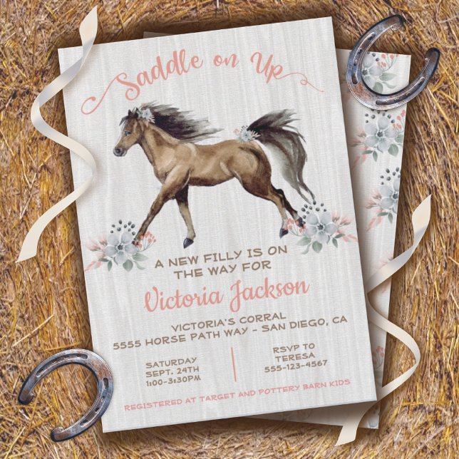 Boho Filly Horse Baby Shower Invitation (Creator Uploaded)