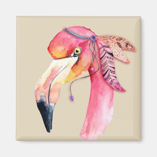 Boho Fiona Flamingo Magnet (Front)