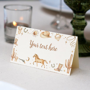Boho First Rodeo Birthday Place Card