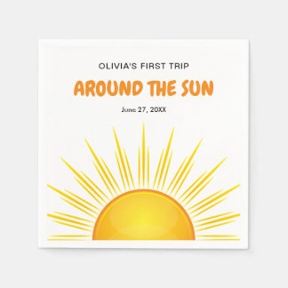 Boho First Trip Around the Sun 1st Birthday Napkin