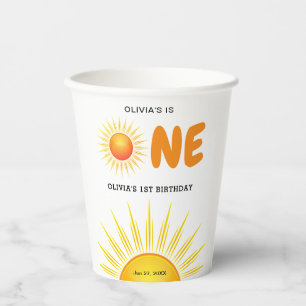 Boho First Trip Around the Sun 1st Birthday  Paper Cups