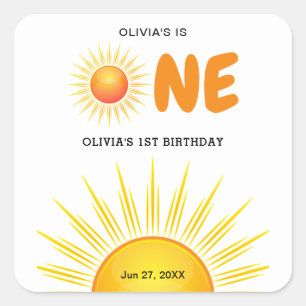 Boho First Trip Around the Sun 1st Birthday  Square Sticker