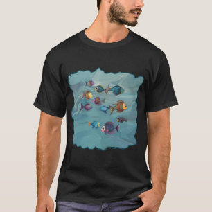 Boho Fish Bohemian Style Colourful Fish in Dusty B T-Shirt