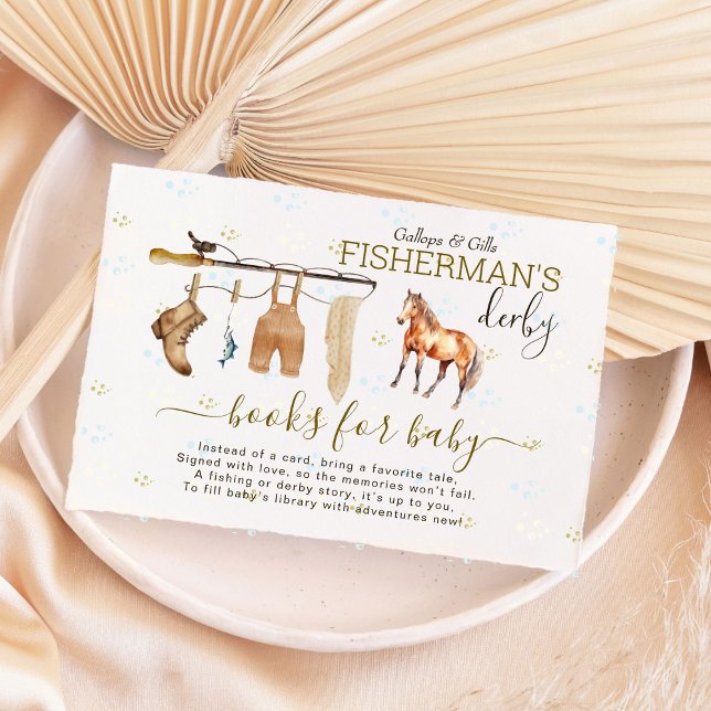 Boho Fishing Derby Baby Shower Books for Baby Enclosure Card (Creator Uploaded)