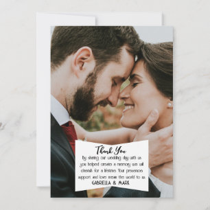 BOHO Flair! Photo Wedding Flat Thank you Card