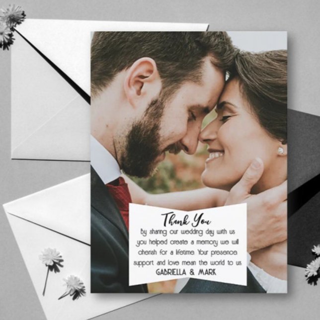 BOHO Flair! Photo Wedding Thank you  Postcard (Creator Uploaded)