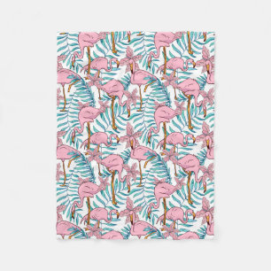 Boho Flamingo Fleece Blanket