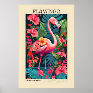 Boho Flamingo Print Tropical Bird Wall Art